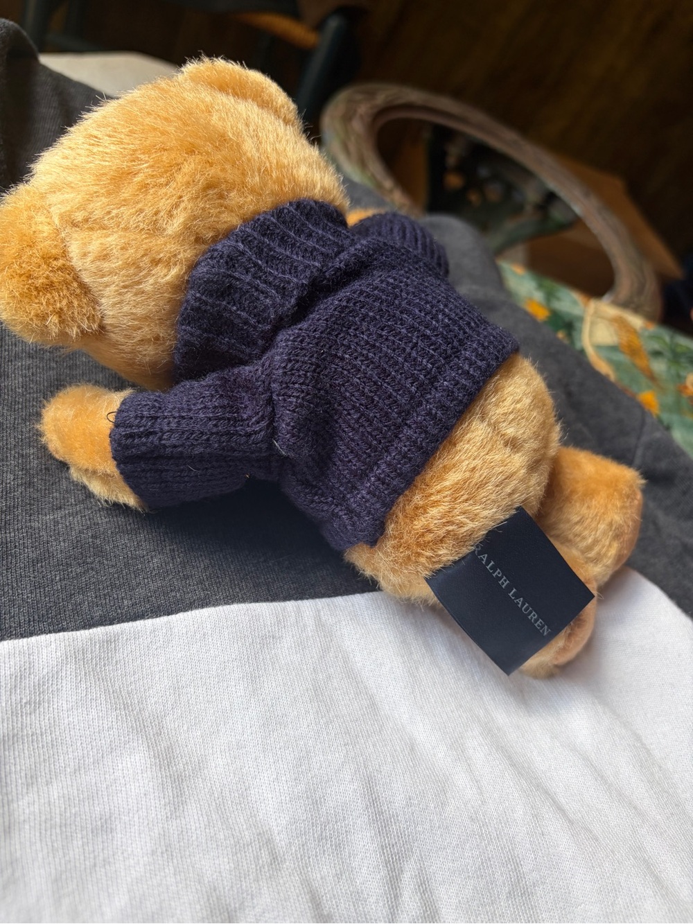 Ralph Lauren 2019 Holiday Bear with Navy Polo Sweater No Box - Picture 2 of 6